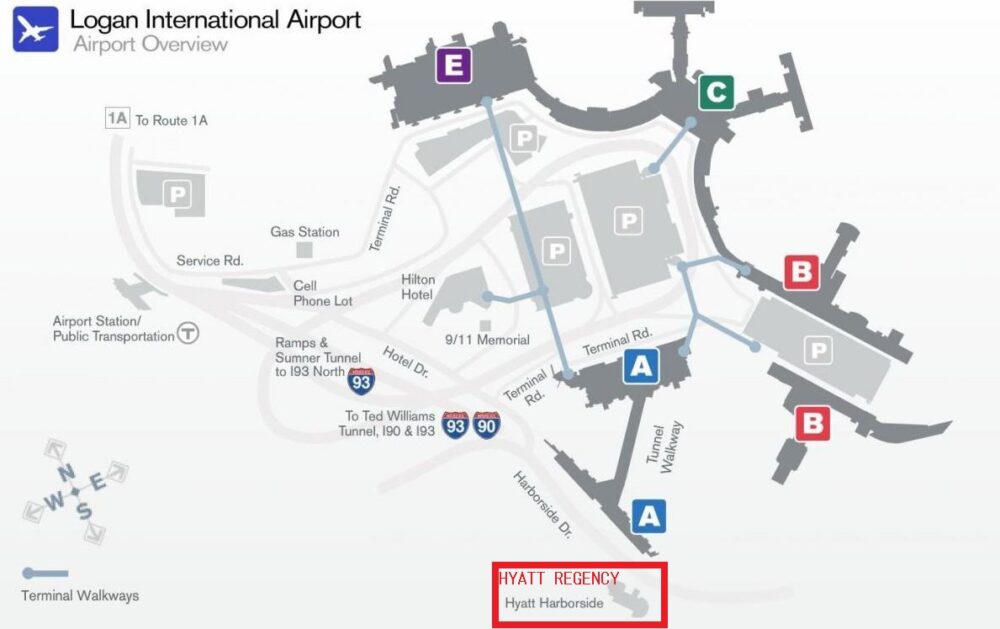 ローガン国際空港のターミナル図