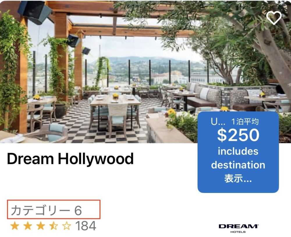ドリームーハリウッドーホテルーカテゴリー6