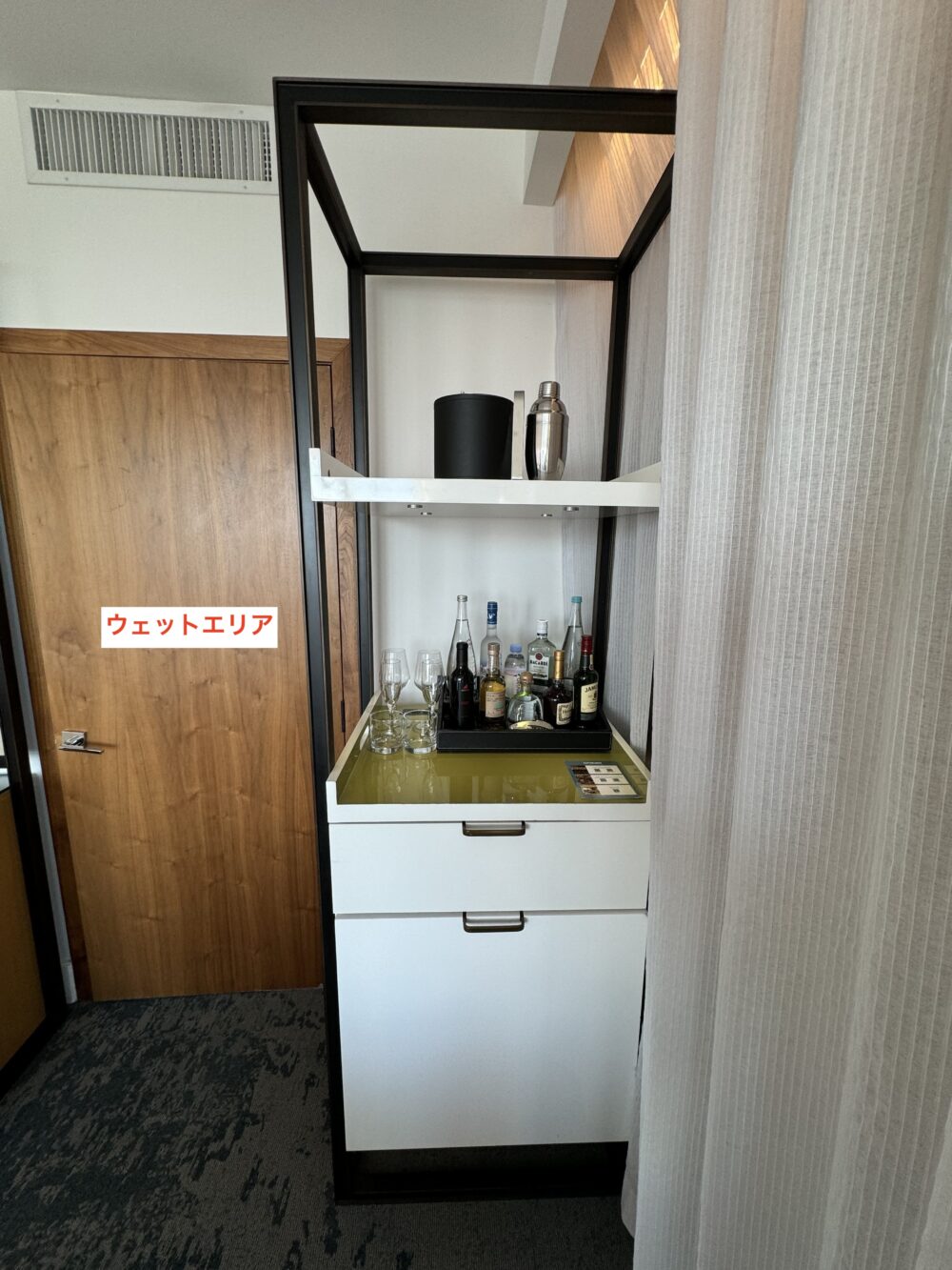 ドリームーハリウッドーホテループラチナスタジオスイート1キングー収納空間ーミニバー