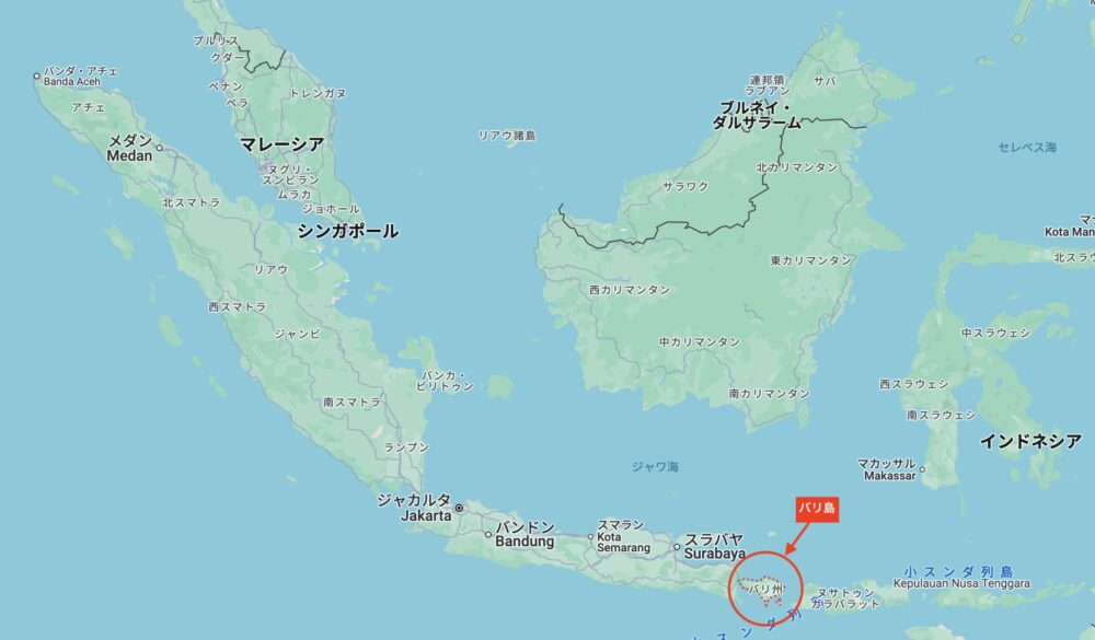 アリラーウルワツーバリ島の位置